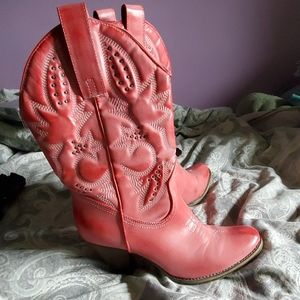 Pink cowboy boots